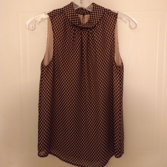 RW&CO. Collared sleeveless shirt, Pink/Purple/Maroon pattern, Size XXS - Picture 1 of 4